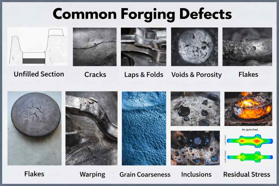 10 Defect Types in the Forging Process