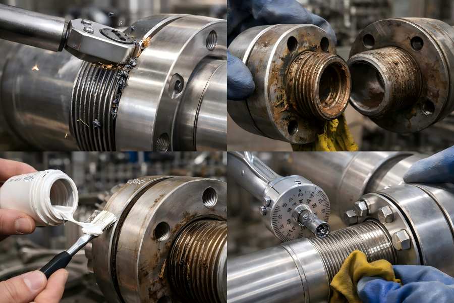 Improper Thread Engagement of Threaded Flange