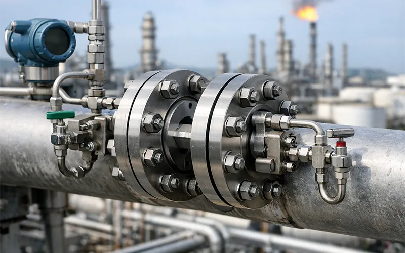 Orifice Flange for Refinery Flow Measurement Systems