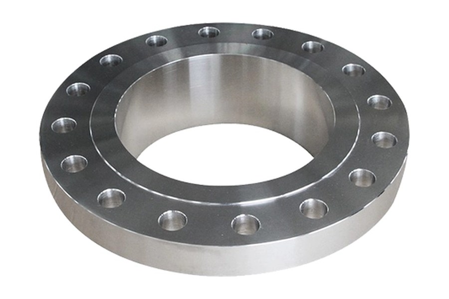 Slip-on flange with a central bore and peripheral bolt holes