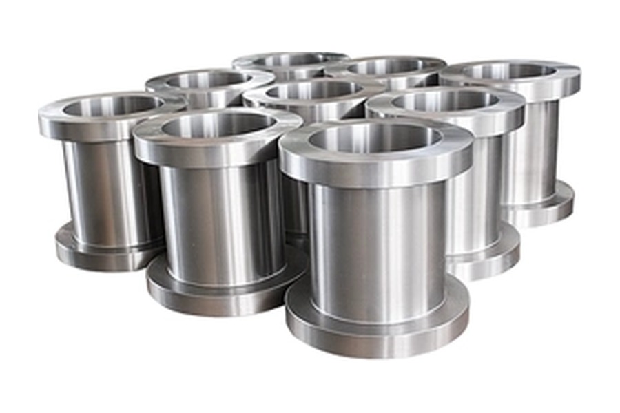 Flanged cylindrical sleeves with mounting shoulders
