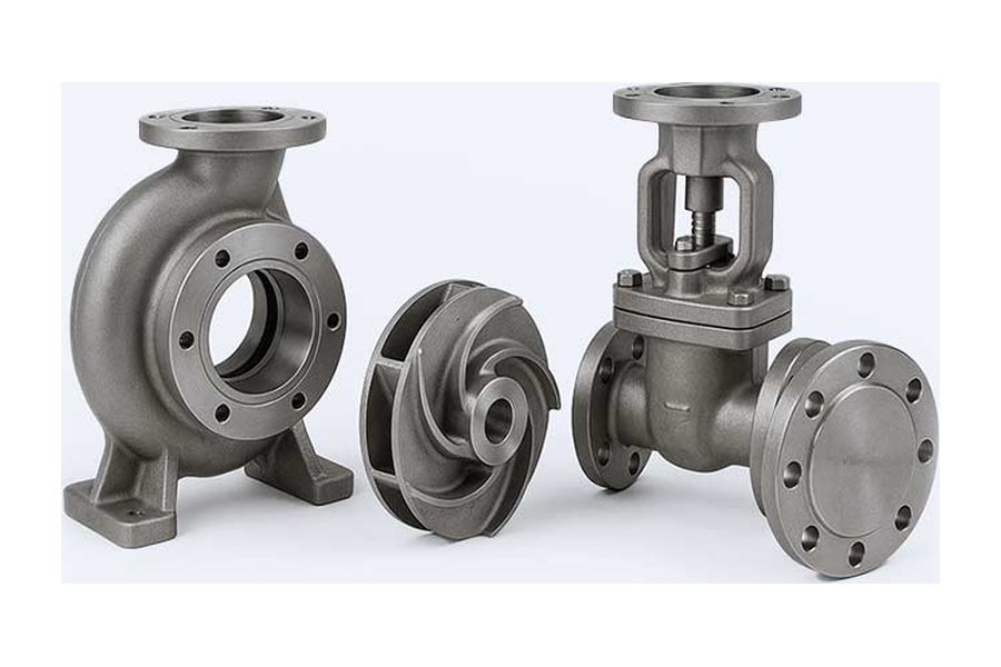 Standard duplex stainless steel bodies and an impeller