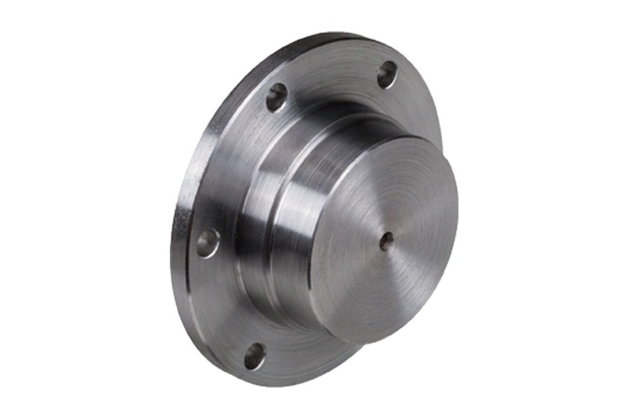 Bolt-on hub with mounting holes around its flange