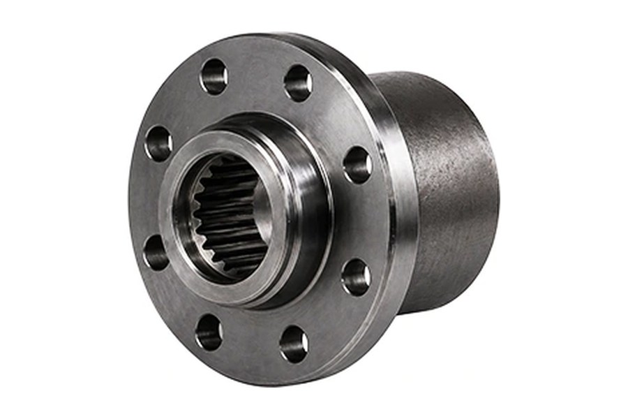 Carbon steel hub with a flange and internal splines